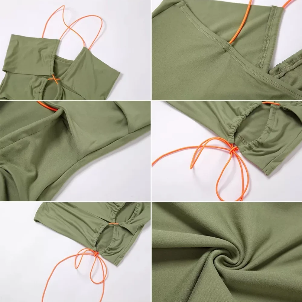 💋DRAWSTRING ROPE HOLLOW-OUT DRESS!!! - Picture 6 of 15